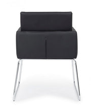 Silla con reposabrazos en símil piel Negro SIXTY 60x54x h80.5 cm
