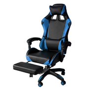 Gaming Cheale en Frop from Office Reflinable con Puggest Blue y Negro 64x53x H123/133 cm