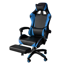 Gaming Cheale en Frop from Office Reflinable con Puggest Blue y Negro 64x53x H123/133 cm