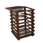 Farol rectangular madera marrón cm23,5x23h49