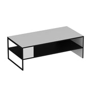 Mesita rectangular Concord en blanco y negro para salón
