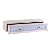 Estantería de madera Chipre con cajón shabby 21 x 80 x h 16,5 cm
