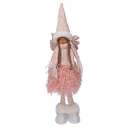 Ángel led tela rosa cm15x12h65