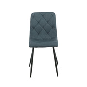 Silla Acolchada Okar Tela Azul con Costuras en Rombo