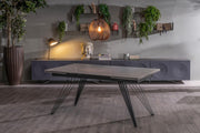Mesa extensible gris-negro mate 90 cm x 160-240 cm H. 76 cm