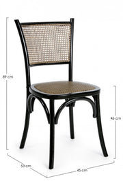 Silla de madera negra estilo vintage