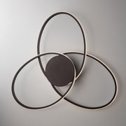 Plafón marrón de metal y aluminio con 3 leds integrados 67x h8 cm