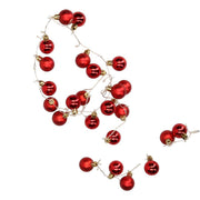 Esfera roja cable luz 48 led blanco calido alimentacion fija cm ø4x120