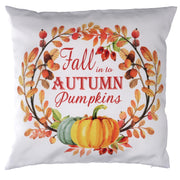 Cojín de tela con calabaza blanca cm43x43