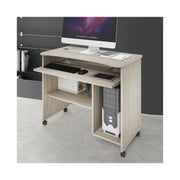 Soporte para ordenador de olmo con ruedas H.76 L.93 P.48.5 cm