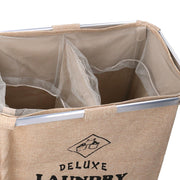 Cesta de tela saco doble beige plegable cm 54x34,5h50,5