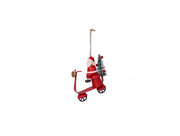 Papá Noel de metal sobre vespa roja cm12x12x5