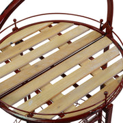 Mesa plegable redonda de metal rojo con ruedas cmø49h67 - 98