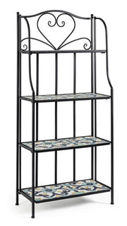 Librería 4 estantes de metal estilo country Positano cm 57x28x133h