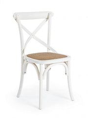 Silla retro de madera blanca