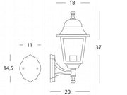 Top Aplique Pequeño E27 linea negra antigua