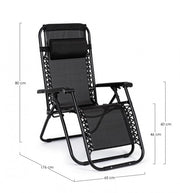 Tumbona Martin negra para exterior