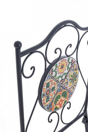 Silla plegable de acero NAXOS con asiento y respaldo decorado en cerámica 92h cm