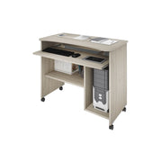 Soporte para ordenador de olmo con ruedas H.76 L.93 P.48.5 cm
