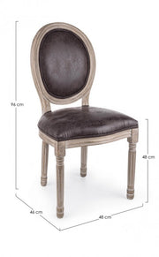 Silla de estilo clásico MATHILDE en madera revestida 96h cm