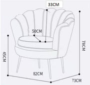 Butaca de terciopelo rosa tulipán cm73x72h77