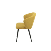 Silla Tapizada Amarilla con Patas de Metal Negro 44 x 41 x 82 cm