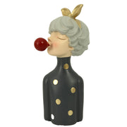 Resina mujer gris lunares cm15x14h32