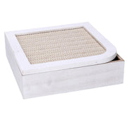 Caja de té de madera blanca cuadrada cm20x20h6