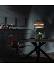 Lámpara colgante Idra en metal rosa y gris STS