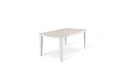 Mesa extensible hormigón blanco 80 cm x 130-290 cm H. 76 cm