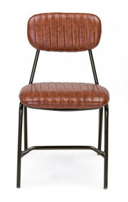 Silla Debbie vintage naranja oscuro en ecopiel