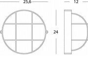 Lámpara de techo de aluminio fundido con difusor de vidrio estampado - Altura de la lámpara: 155mm - IP54 negro