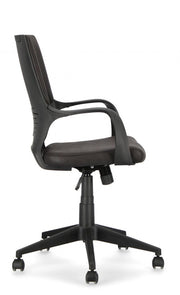 Sillón de oficina en tejido Damon con respaldo bajo negro