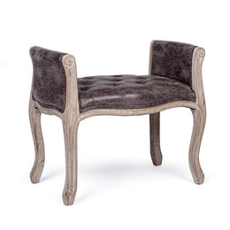 Banco individual oscuro en tejido efecto piel estilo design