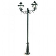 Lámpara exterior de aluminio fundido con difusores de vidrio transparente grafito