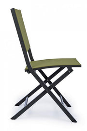 Silla de exterior en aluminio Antracita Verde ELIN 47x57x h88 cm