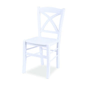 Silla en madera de haya blanca asiento en contrachapado 45x45xh.89 cm