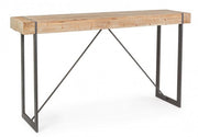 Mesa de bar de acero con tapa de abeto iegno GARRETT 200x50x h110 cm