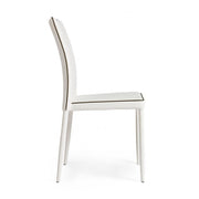 Silla Achille con estructura de acero blanco