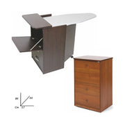 Mueble tabla de planchar Nogal Madera melamínico antiguo 3 cajones cm 44x57xH.89