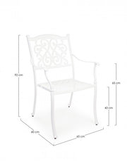 Silla de exterior Ivrea blanca con reposabrazos