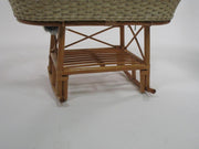 Cuna mecedora natural con ruedas 58x100 cm