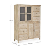 Mueble Mayra de 4 puertas y 6 cajones en madera natural