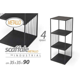 Diseño de estante de metal negro Muebles para el hogar CM 35 x 35 x 90 H