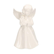 Ángel de cerámica blanca con lira 12x10h20,5 cm