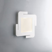 Lámpara de techo de metal blanco con LED integrado 35x35x h5 cm