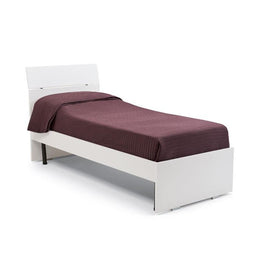 Cama individual y media ceniza blanca para dormitorio cm 200x131xH 98