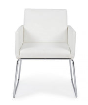 Silla con reposabrazos en símil piel Blanco SIXTY 60x54x h80.5 cm