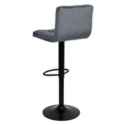 Sgabello regulable Mosva gris con patas negras opacas Asiento de terciopelo, regulable