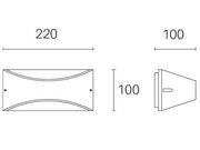 Aplique 10W Led 4000K linea lhasa grafito